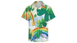 Shamrock Clover Rainbow Short Sleeve T-Shirt - Multi