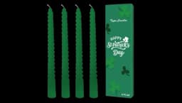 St. Patrick's Day Taper Candles Green