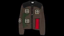 Panelled Cardigan - Brown