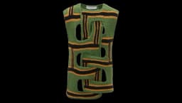 Interwoven Striped Wool Vest - Green/Yellow/Black