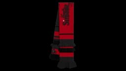 Daisy Ruffled Striped Scarf - Black/Red