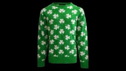Shamrock Print Knit Jumper - Green/Cream