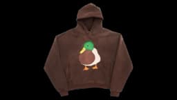 Duck Appliqué Hoodie - Brown