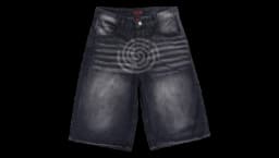 Spiral Engraved Jorts - Washed Black