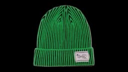 Fisherman Beanie - Black/Green