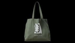Tote Bag Autumn Leaf - Green/White