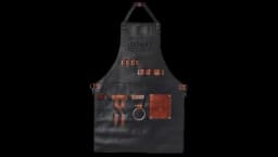 Leather BBQ Apron With Beer Holder - Black/Brown