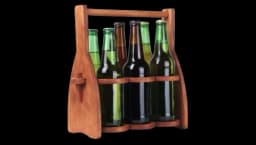 Wooden 6-Bottle Beer Caddy Collapsible Drink Holder