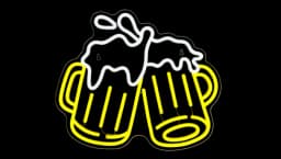 Beer Neon Sign Wall Decor - Yellow/White