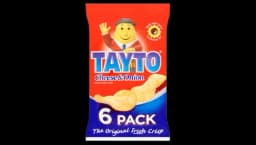Tayto Cheese & Onion Chips 25g 6 Pack