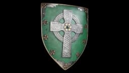 Celtic Warriors Sculptural Wall Shield - Green/Silver/Bronze/Multi