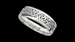 Oxidised Silver Mens Trinity Knot Ring