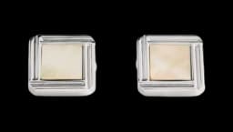 Rhodium-Plated Celtic Mother of Pearl Cufflinks