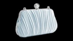 Pearl Pleated Clutch Bag - Blue