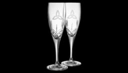 Trinity Knot Flute Glass Pair - Clear