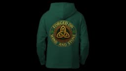 Forged On Wind & Rain Classic Celtic Zip-Hoodie - Green