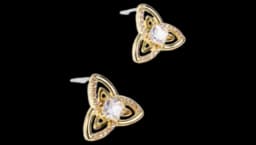 Celtic Earrings With Stone - Gold