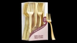 Dessert Forks 100 Pack - Gold