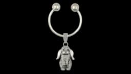 Handmade Bunny Key Ring - Sterling Silver