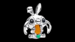 Stitch Easter Bunny Charm - Sterling Silver
