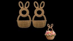 Wicker Bunny Easter Basket - Brown