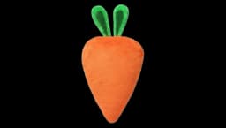 Ultra Soft Fluffy Bunny Ear Carrot Shaped Pillow - Green/Orange