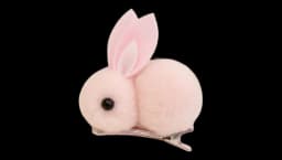 Plush Bunny Hair Clip - Pink
