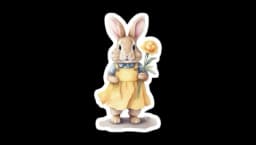 Happy Spring Bunny Easter Sticker