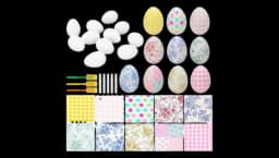 Easter Unfinished Egg Decoupage Kit Set Of 82