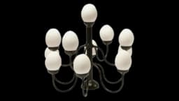 Mini Egg Chandelier - Black/White