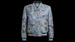 Jacquard Bomber Jacket - Light Blue
