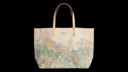 Large Canvas Easter Market Tote Bag - Cream/Floral