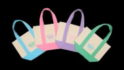 Mini Canvas Tote Bag (Set of 4) - Pastel