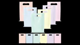 Plastic Gift Bags Set Of 60 - Pastel Multicolor