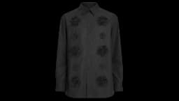 Flower-Detail Shirt - Black