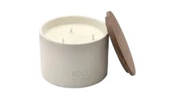 Te' Matcha Three-Wick Wooden-Lid Candle - Off-White