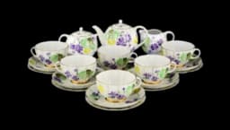Lomonosov Imperial Porcelain Tea Set Service Tulip Forest Violet 20 Items