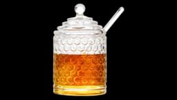 Glass Honey Jar with Lid & Dipper