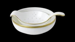 Accentuate Drip Bowl (10cm) - White/Gold