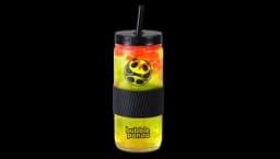 Bubble Tea Glass Cup & Straw - Clear/Black