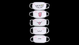 Anime Kawaii Face Masks 5 Pack - Multicolor