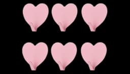 Heart Shaped Decorative Wall Hooks 6 Pack - Pink
