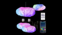 2 RGB Rainbow LED Lights Wadding Dimmable