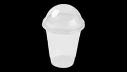 Bubble Tea Dom Lid For Cup & Cup 400ml - Clear