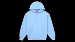Satin Applique Hooded Sweatshirt (FW24) - Light Blue
