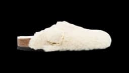 Boston Buckled Platform Slides - Eggshell White