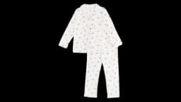 Bow-Print Pyjama Set - White/Pink