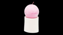 Lulu Spherical-Top Candle - Cream/Pink