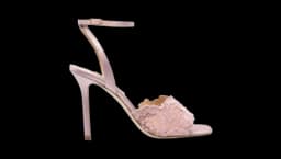 Floral-Lace Strap 105mm Sandals - Blush Pink