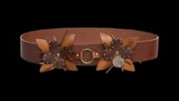 Aska Floral-Embellishment Leather Belt - Brown